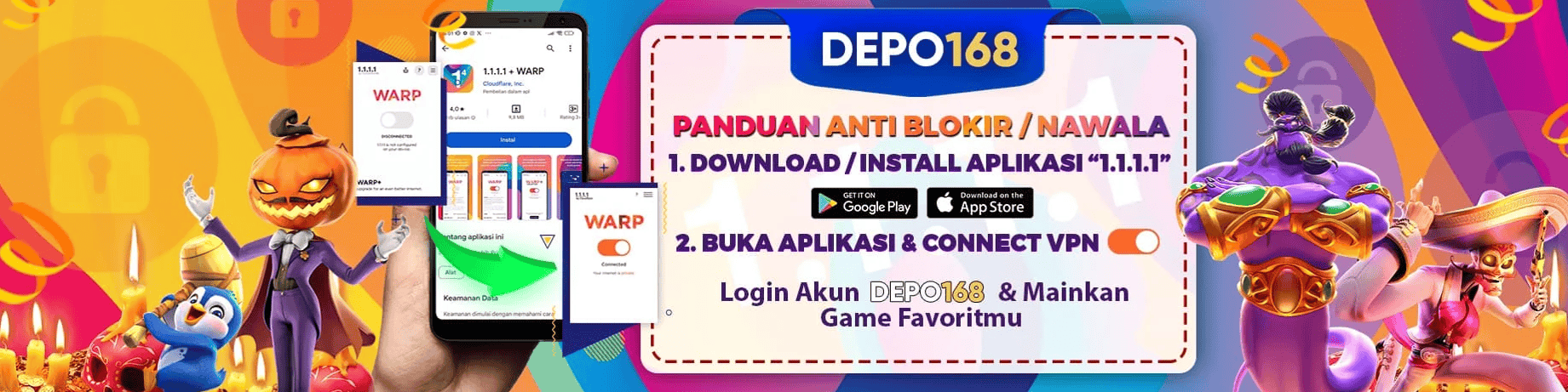 Ilustrasi tips login Depo168 menggunakan VPN